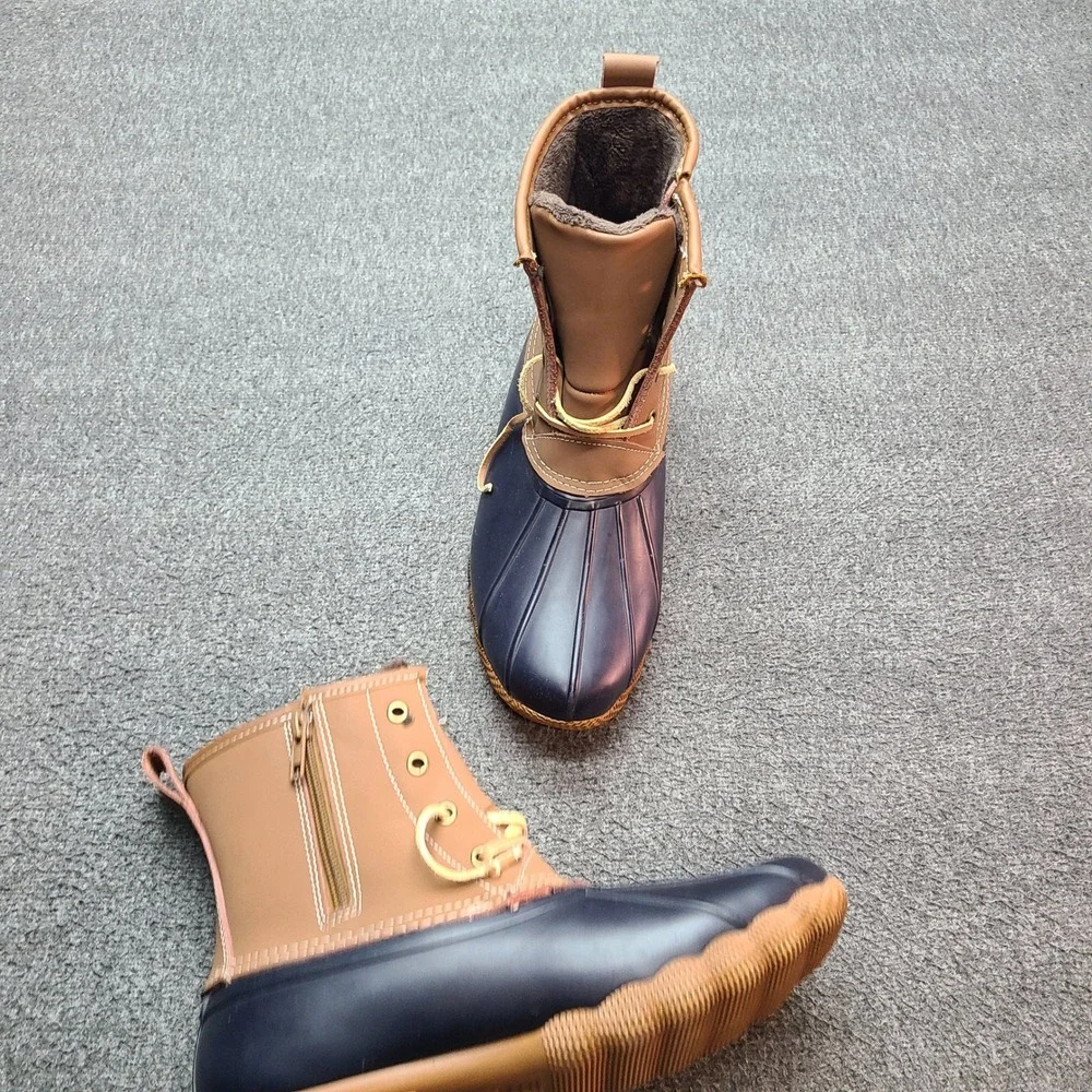 Serra Women's Insulated Duck Boots Tan‎ Brown Navy Size 9 Waterproof